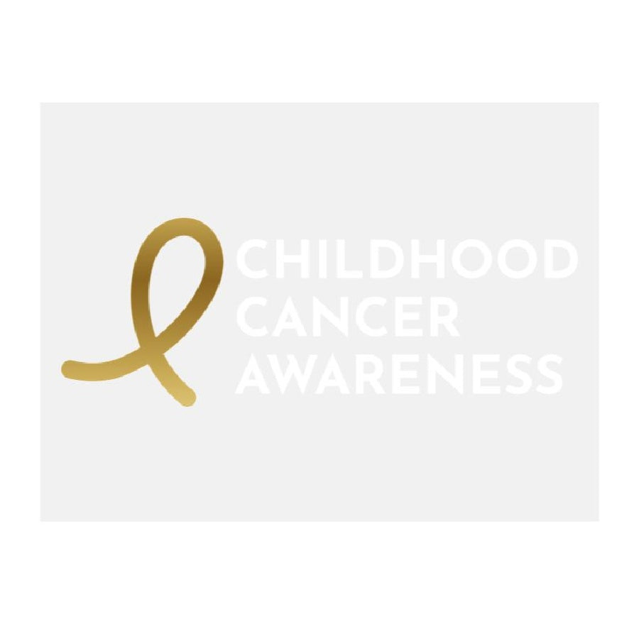 Large Momcology Childhood Cancer Awareness Metallic Gold Ribbon CLING