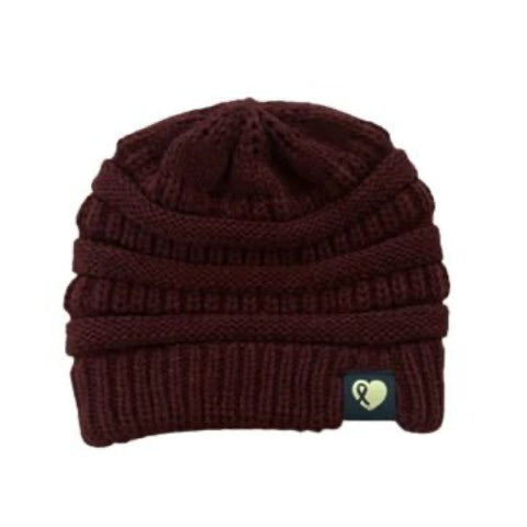 Momcology Knit Winter Beanie - Wine