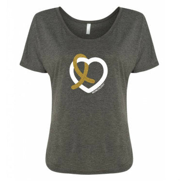 Logo Glitter Gold Ribbon Slouchy Tee