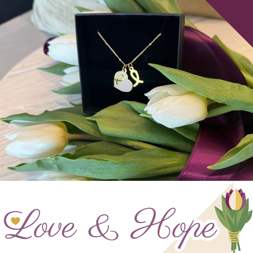 Momcology Mother's Day 2026 Heart and Ribbon Necklace